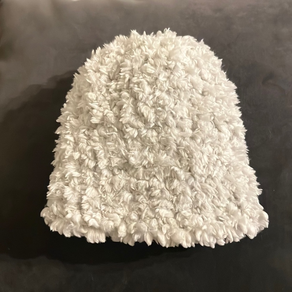 HANDMADE PREEMIE/NEWBORN sherpa knit beanie *LIGHT GREY*